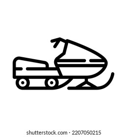 Snowmobile icon. Outline design. Snowmobile isolated on a white background. Extreme sport adventure. For presentation, graphic design. Vector Illustration.