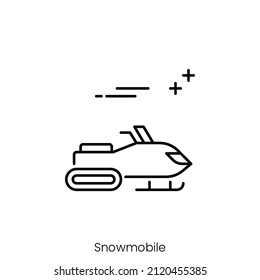 snowmobile icon. Outline style icon design isolated on white background