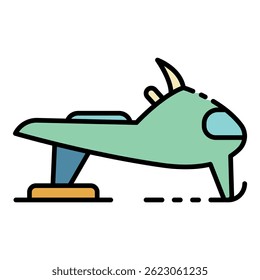 Snowmobile icon. Outline snowmobile vector icon color flat isolated