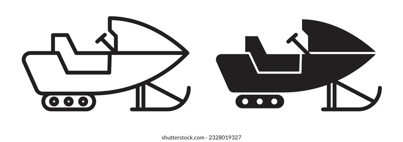 Snowmobile icon set. snowmachine vector symbol.