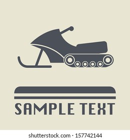 Snowmobile icon or sign, vector illustration