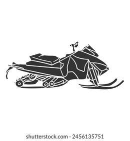 Snowmobile Icon Silhouette Illustration. Snow Vehicles Vector Graphic Pictogram Symbol Clip Art. Doodle Sketch Black Sign.