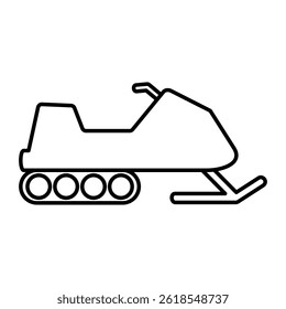 snowmobile icon, simple flat style, illustration, logo sign symbol pictogram template, for ui or ux isolated on white for mobile app, editable