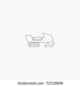 Snowmobile icon. transport sign