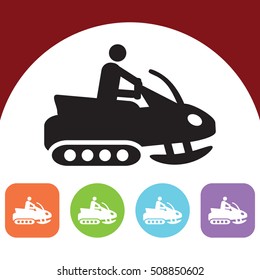 Snowmobile icon.  Vector icon.