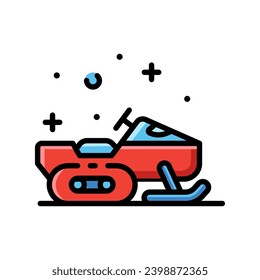 Snowmobile icon vector isolated on white background. Element for winter and Christmas design.