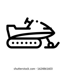 Snowmobile Icon Vector. Outline Snowmobile Sign. Isolated Contour Symbol Illustration