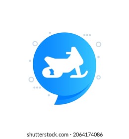 icono de moto de nieve para web e impresión