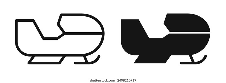 Snowmobile Iconicon Vektorsammlung im skizzierten und soliden Stil