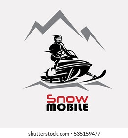 Snowmobile Logo Template, Stylized Vector Symbol