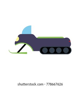 Snowmobile on white background. Vector image