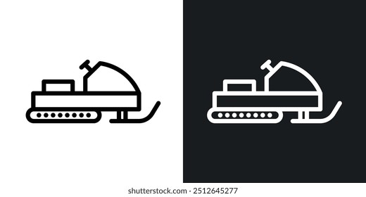 Snowmobile outlined icon vector collection.