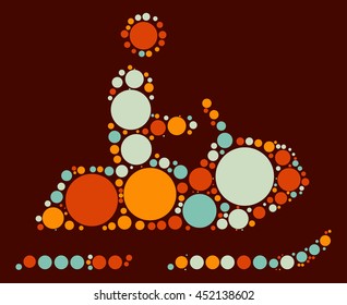 Snowmobile shape vector design by color point