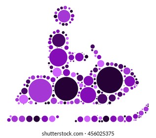 Snowmobile shape vector design by color point