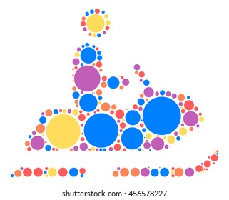 Snowmobile shape vector design by color point