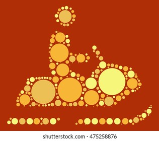 Snowmobile shape vector design by color point