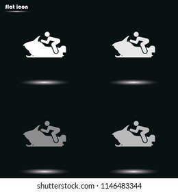 Snowmobile simple flat grayscale vector icon.