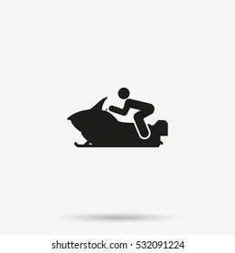 Snowmobile simple flat icon.