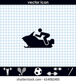 Snowmobile simple flat icon.