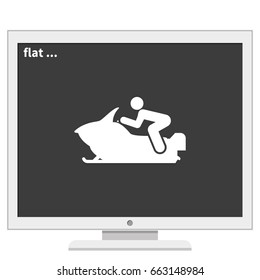 Snowmobile simple flat icon.