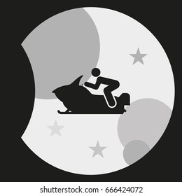 Snowmobile simple flat icon.