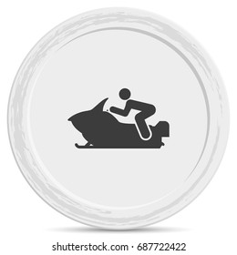Snowmobile simple flat icon.