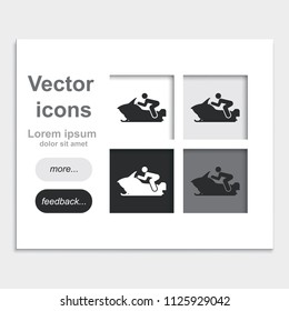 Snowmobile simple flat placed on web page template vector icon.