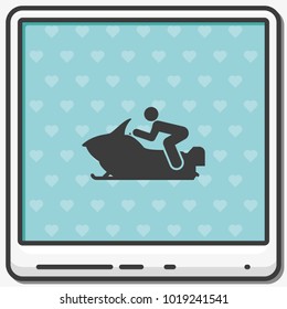 Snowmobile simple flat vector icon.