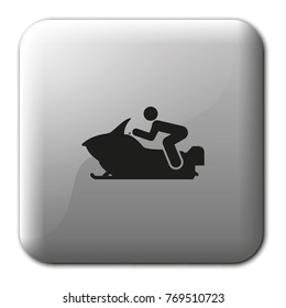 Snowmobile simple flat vector icon.