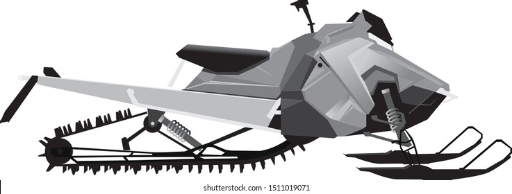 Snowmobile Sled Winter Snow Vector 