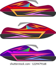 Snowmobile, Snow Machine, Motorcycle, Bike, Scooter Graphics, Stripe : Vinyl Ready Vector Illustration