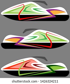 Snowmobile, Snow Machine, Motorcycle, Bike, Scooter Graphics, Stripe : Vinyl Ready Vector Illustration