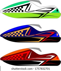 Snowmobile, Snow Machine, Motorcycle, Bike, Scooter Graphics, Stripe : Vinyl Ready Vector Illustration