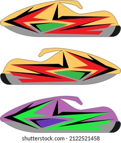 Snowmobile, Snow Machine, Motorcycle, Bike, Scooter Graphics, Stripe : Vinyl Ready Vector Illustration