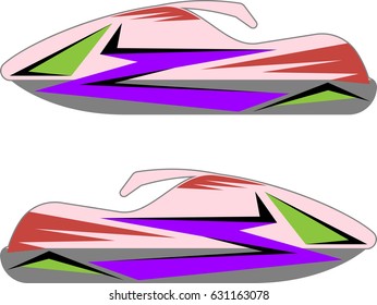 Snowmobile, Snow Machine, Motorcycle, Bike, Scooter Graphics, Stripe : Vinyl Ready Vector Illustration