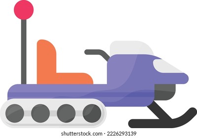 Snowmobile or Snow Scooter Concept, Ski-Doo or snowmachine vector color icon design, Winter Season Element symbol, Snowboarding Equipment Sign, extreme sports stock illustration