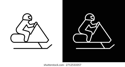 Icono de deporte de moto de nieve. Símbolo plano simple. Ilustración de pictograma de contorno negro perfecto