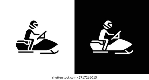 Vector de elemento de diseño de Vector de icono deportivo de moto de nieve eps 10