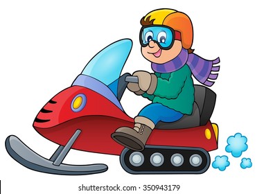 Imagen de tema de Snowmobile 1 - ilustración vectorial eps10.