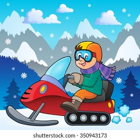 Snowmobile theme image 2 - eps10 vector illustration.