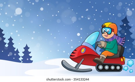 Snowmobile theme image 3 - eps10 vector illustration.