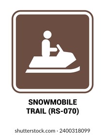 snowmobile trail area vector sign, Motorist Services and Recreation Signs