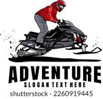 snowmobile trails logo design vector	