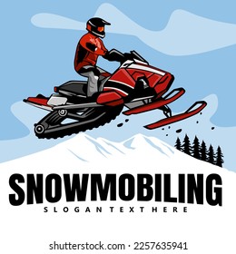 vector de diseño de logotipo de senderos para motos de nieve