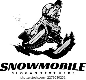 snowmobile trails logo design vector
