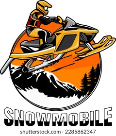 snowmobile trails logo design vector