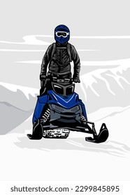 vector de diseño de logotipo de senderos para motos de nieve