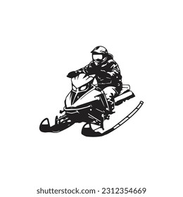 Snowmobile trails logo design vector