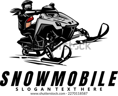snowmobile trails logo design vector