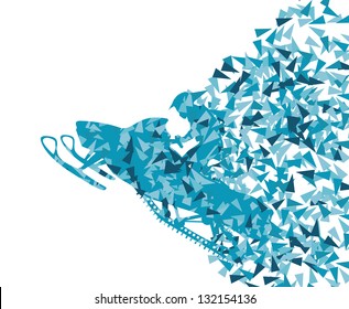 Snowmobile Vector Abstract Background Concept